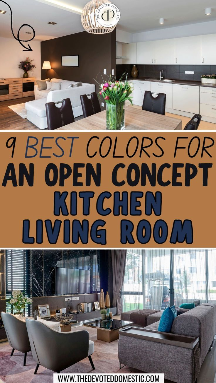 9 Best Colors For An Open Concept Kitchen Living Room You've Never ... for How To Update Color Scheme In Open Floor Plans