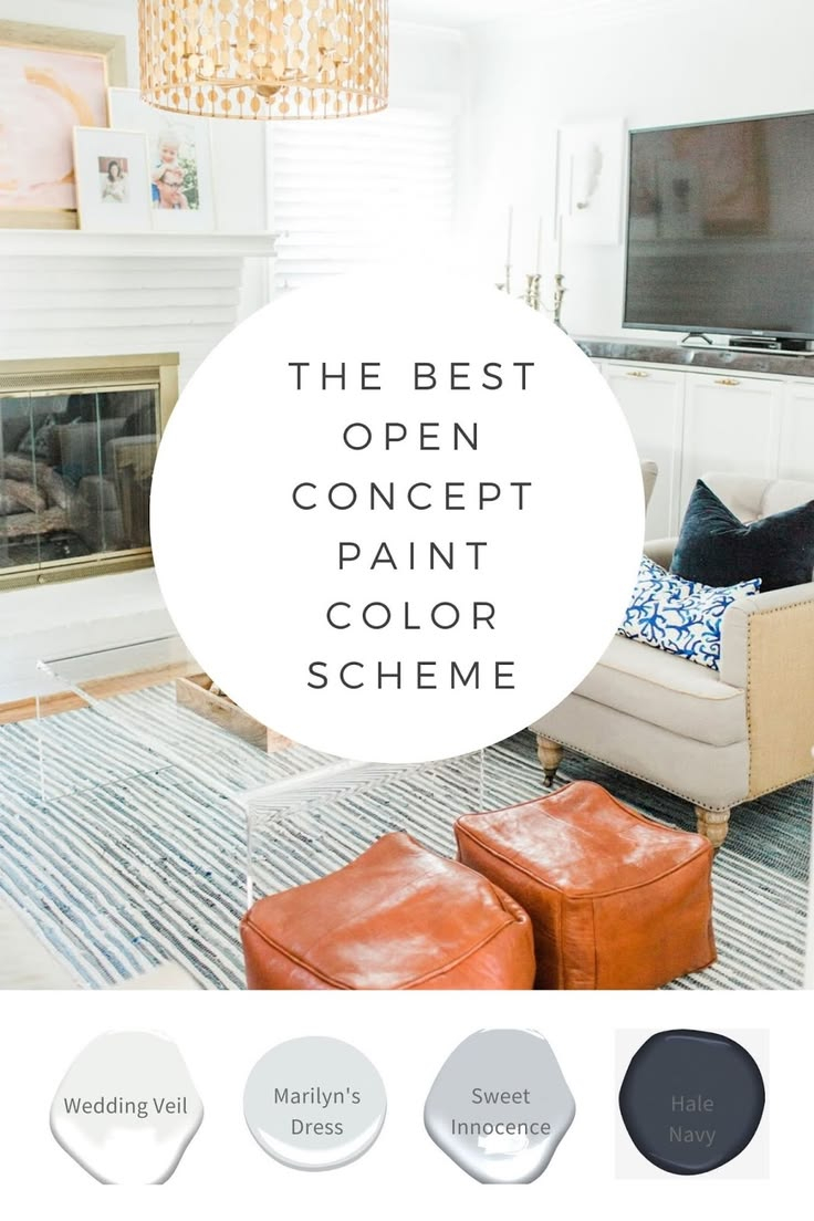 Open Concept Paint Color Scheme - Olive & Tate | Paint Color Schemes ... for How To Update Color Scheme In Open Floor Plans