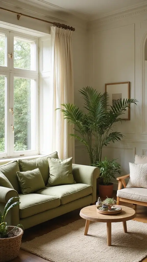 21 Earthy Olive Green Living Room Ideas For A Sophisticated, Nature ... for Green Color Scheme For Small Spaces