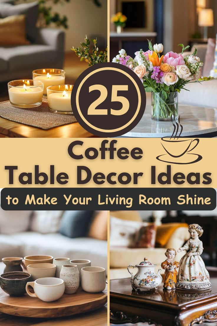 25 Coffee Table Decor Ideas To Make Your Living Room Shine | Ideas For ... for Coffee Table Styling Ideas