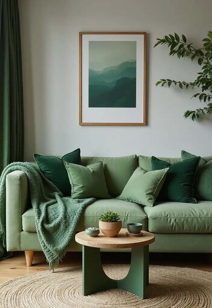 28 Moss Green Living Room Ideas That Feel Earthy And Elegant - Roomblr for Green Color Scheme For Small Spaces