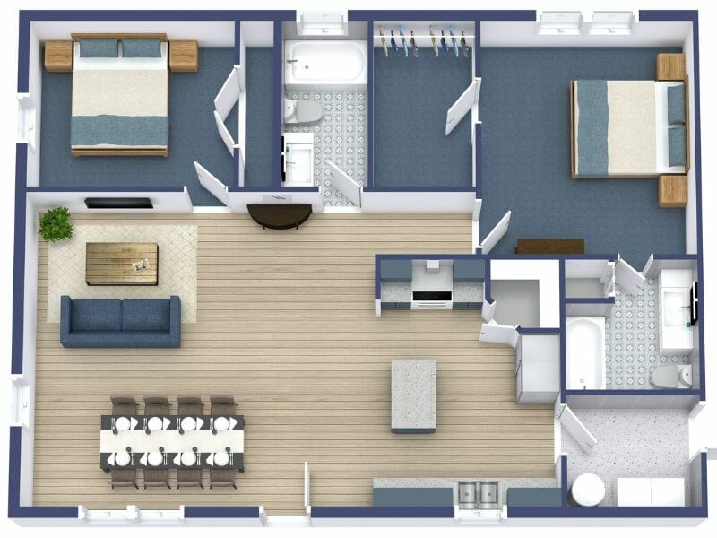 Basic Open Floor Plans for How To Arrange Bedroom Design In Open Floor Plans