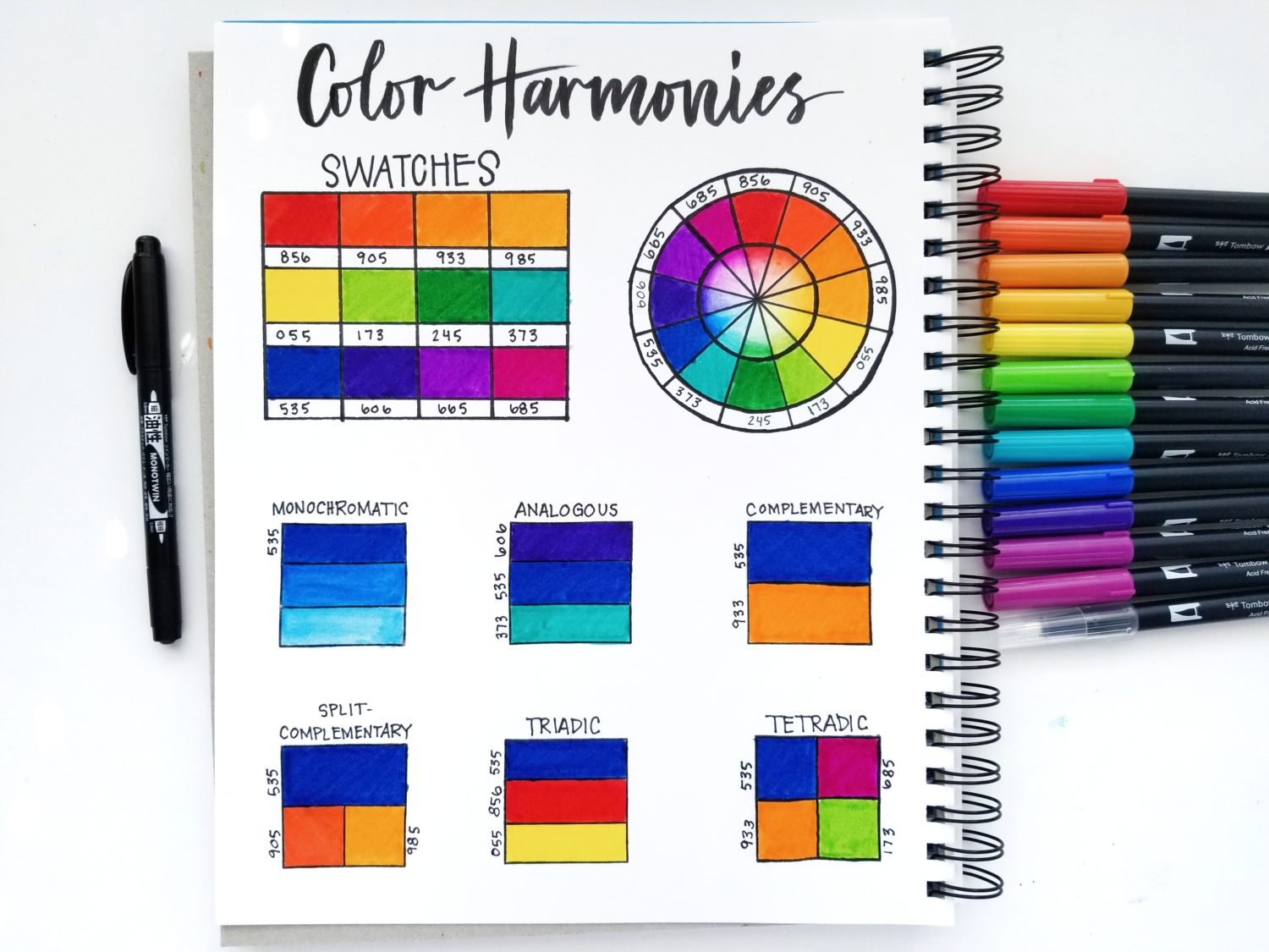 Color Harmonies With Dual Brush Pens - Tombow Usa Blog for Best Color Scheme Strategies