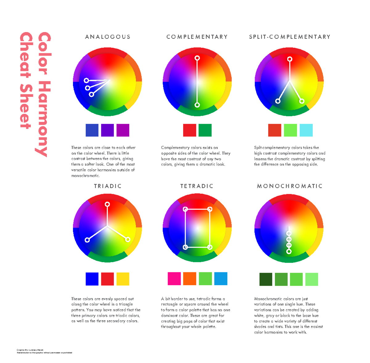 Color Harmony-Cheat Sheet - Graphic By: Lindsay Marsh Redistribution Of ... for Best Color Scheme Strategies