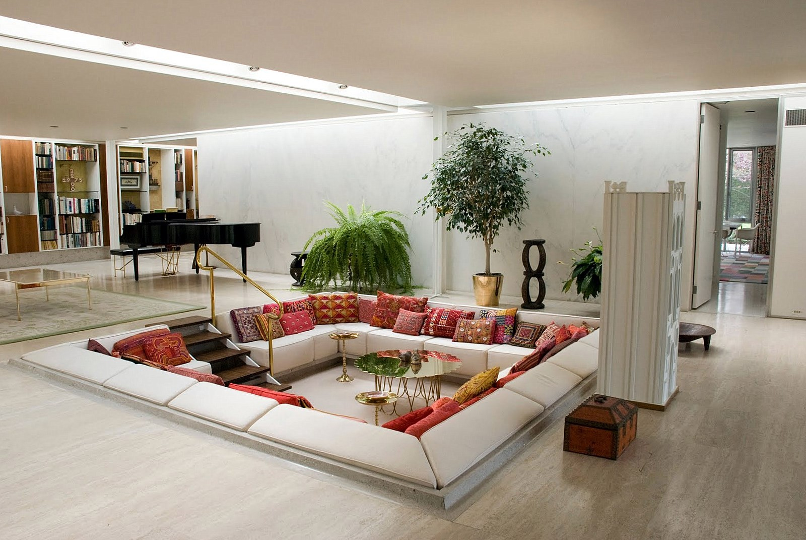 Conversation Pits & Sunken Sitting Areas for How To Transform Home Decor In Open Floor Plans