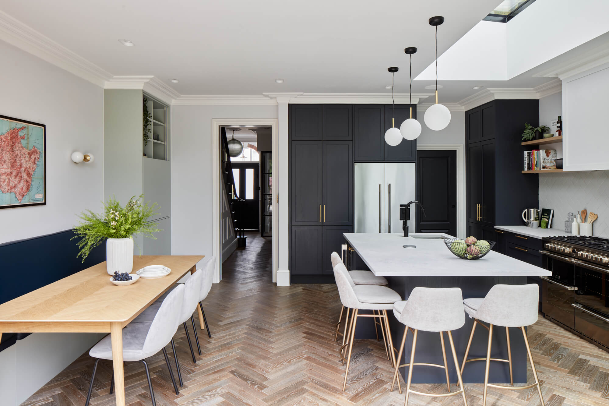 Dark Blue Shaker-Style Kitchen By Muchmore Design & Pad - The Kitchen Think for Kitchen Color Scheme Before And After
