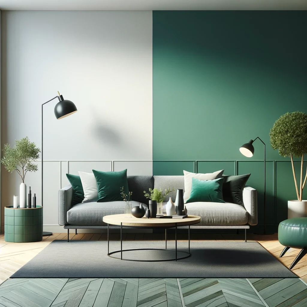 Dark Green Two Tone Room for Two-Tone Home Decor Ideas