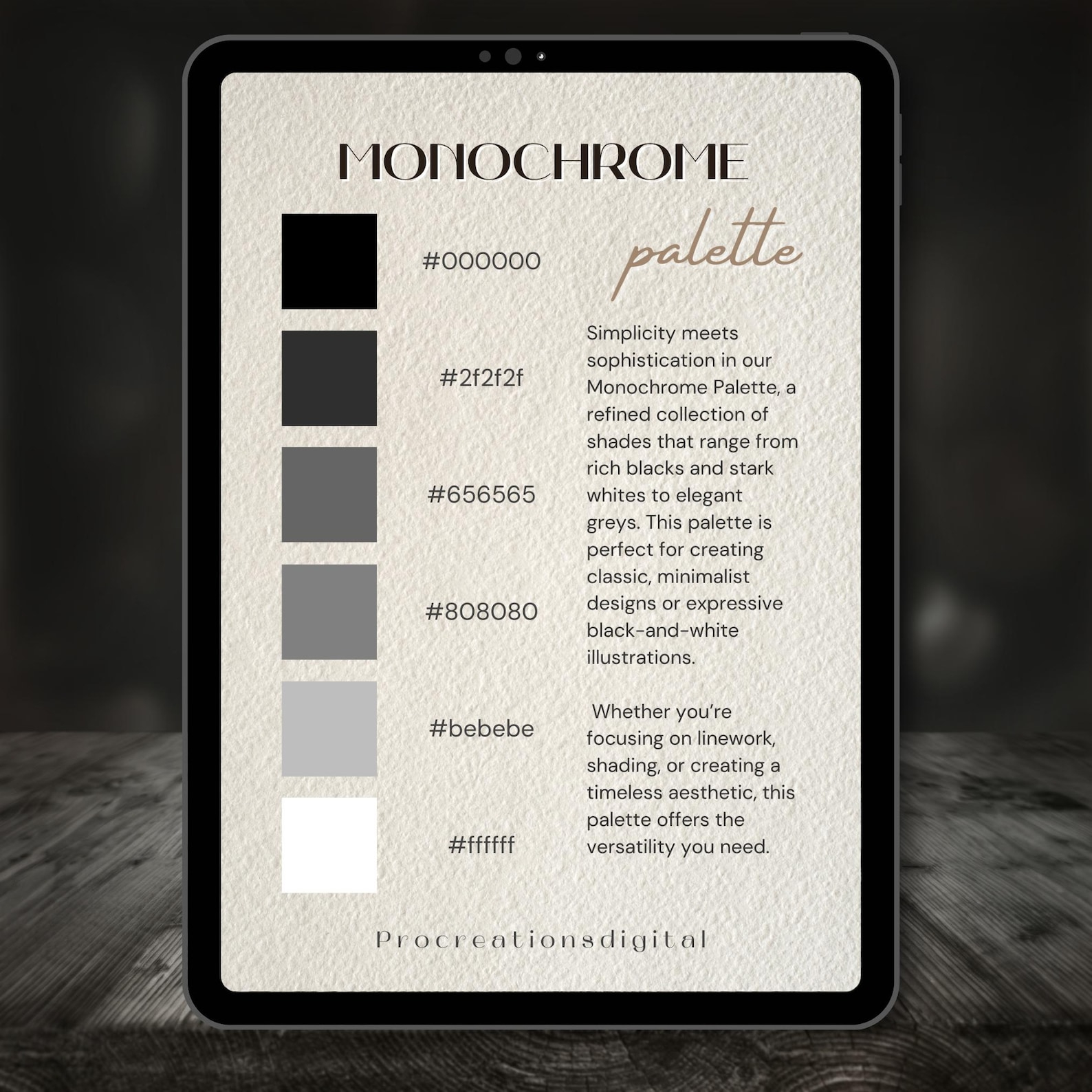 Elegant Monochrome Color Palette – 30 Timeless Shades Of Black, White ... for Black And White Palette Guide