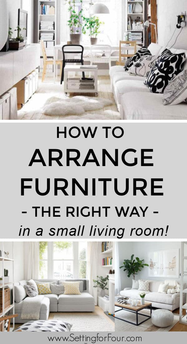 How To Arrange Furniture In A Small Living Room - Setting For Four for How To Arrange Color Scheme