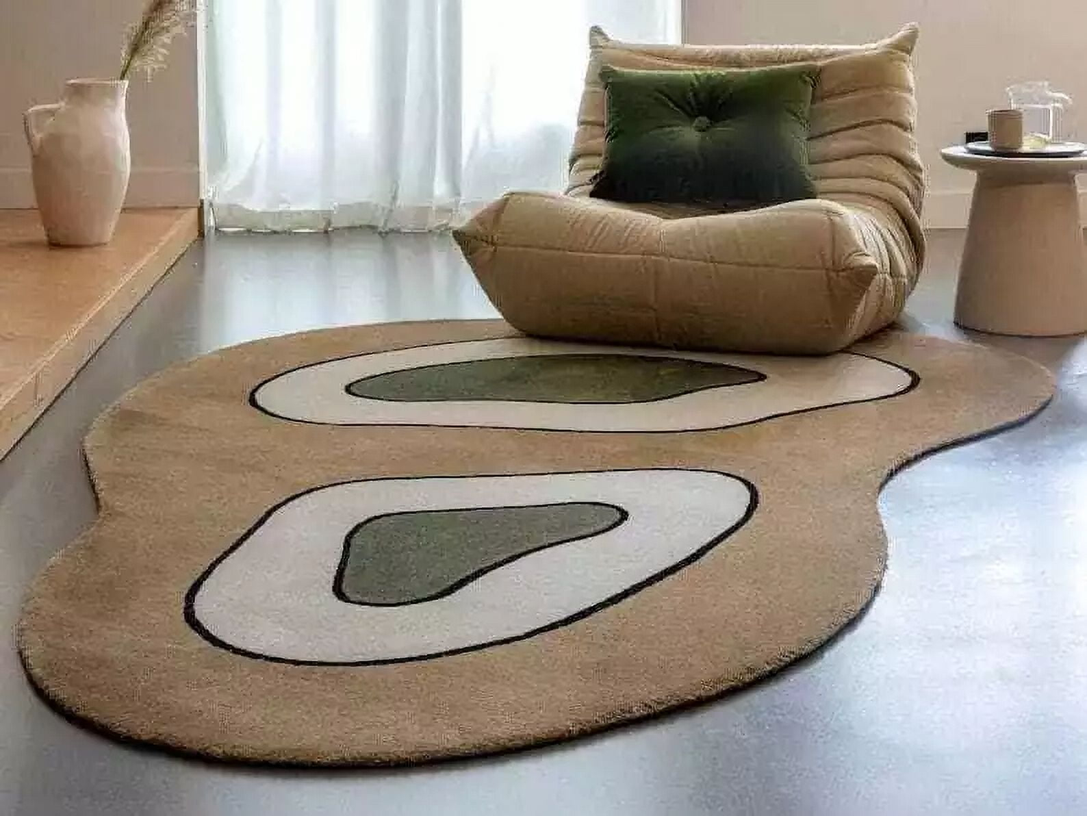 Irregular Shape Multicolor Handmade Wool Rug Custom Hand-Tufted Area ... for Living Room Rug Trends 2026