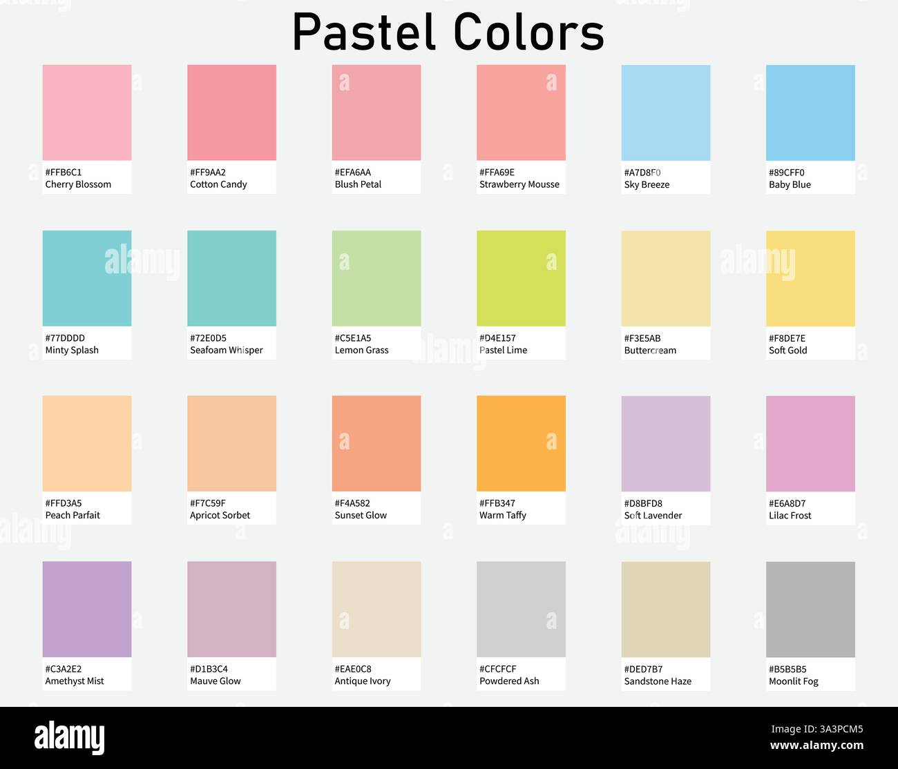 Pastel Shades Names for Pastel Color Palette On A Budget
