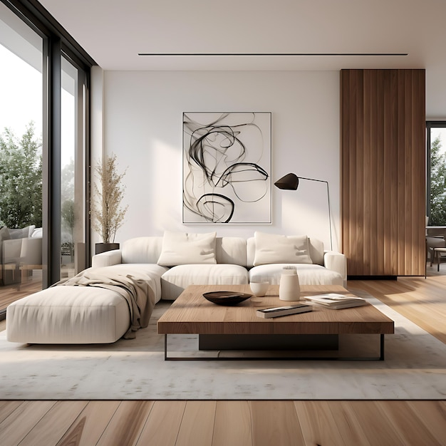 Premium Ai Image | Elegance Of Minimalist Interiors Clean Lines ... for Modern Living Room Inspiration