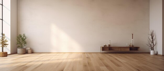 Premium Photo | Minimalist Room With Parquet Floor And Plain Walls for Diy Living Room Decor Inspiration