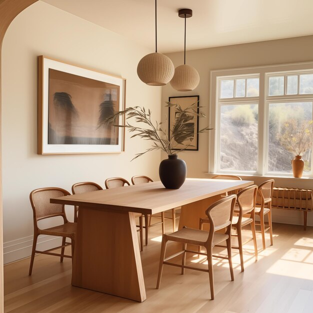 Premium Photo | This Modern Dining Room Marries Clean Architectural ... for Modern Living Room Inspiration