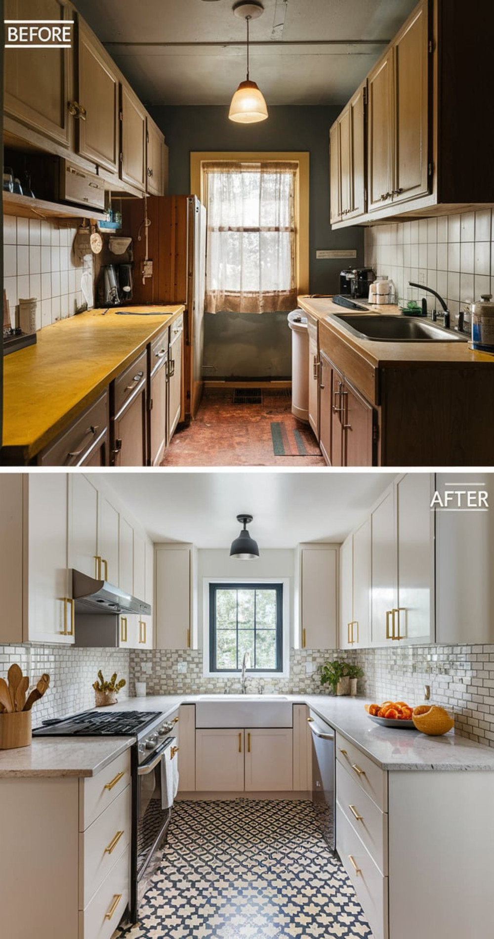 Remodel A Small Kitchen Diy: Transform Space With Smart Ideas for Kitchen Countertop Before And After