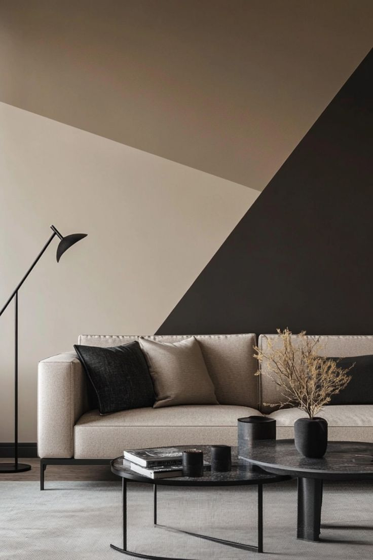 Two-Tone Living Room Color Schemes | Two Tone Furniture, Two Tone Walls ... for Two-Tone Home Decor Ideas