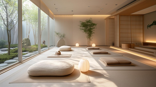 Yoga Retreat Space Welldesigned Yoga Retreat Space Featuring Calming ... for Bathroom Color Scheme For Small Spaces